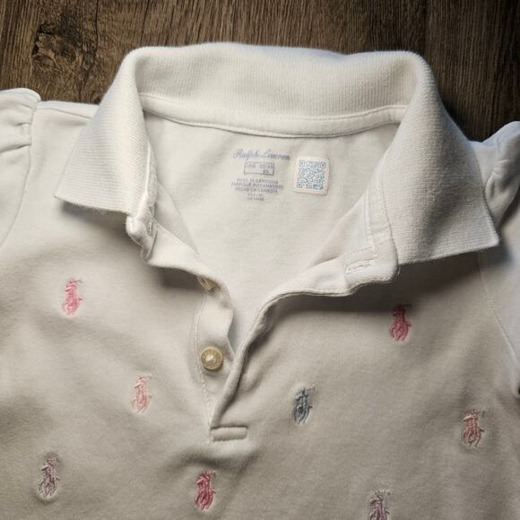 Baby RALPH LAUREN Embroidered White Pastel Pony Ruffled Dress Top 18M - Picture 5 of 10